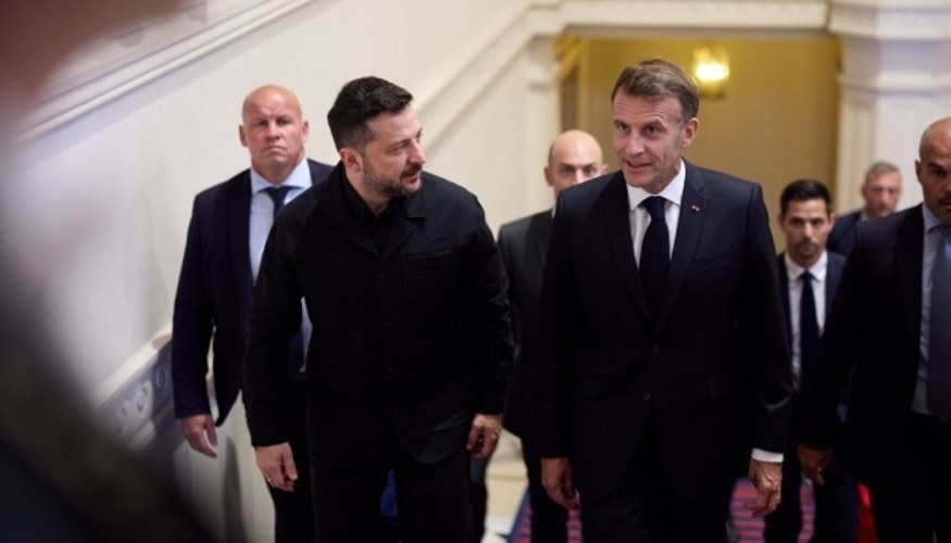 Зеленський і Макрон під час переговорів у Франції 14 липня 2026 року