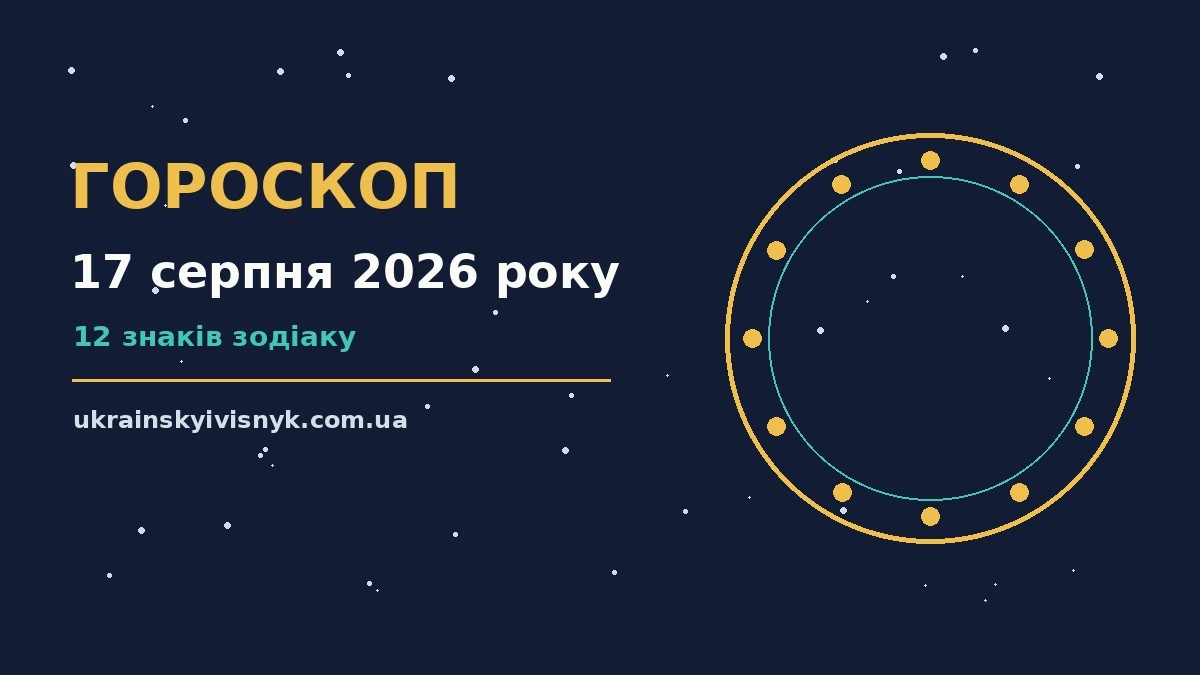 Гороскоп на 17 серпня 2026 року: рішення та підказки дня для планів і важливих справ