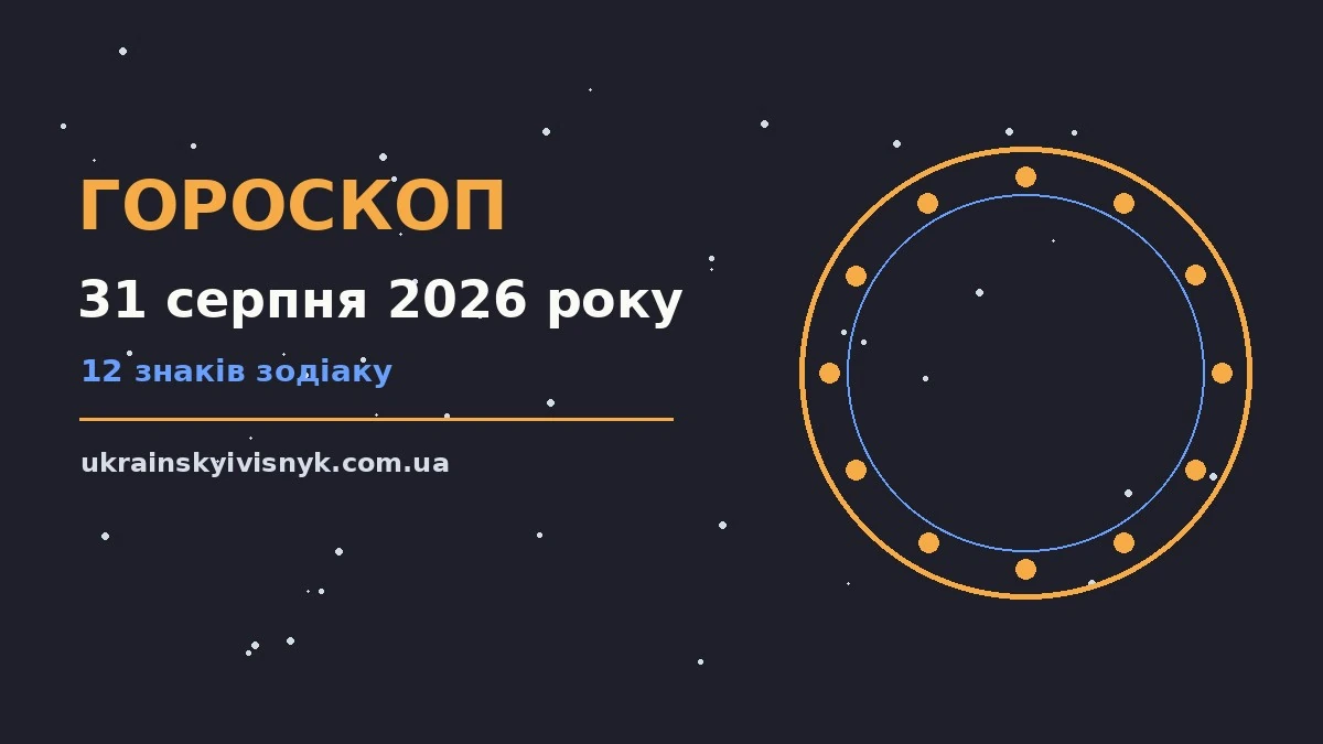 Гороскоп на 31 серпня 2026 року: рішення та підказки дня для планів і важливих справ