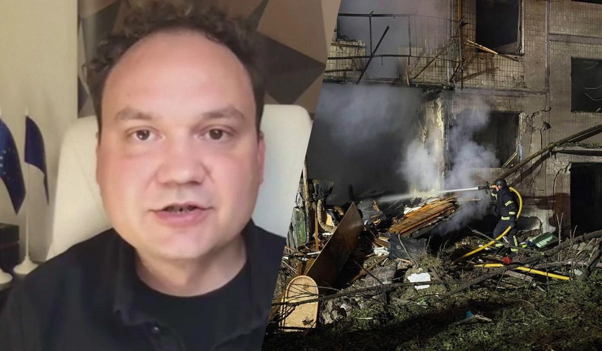 Рятувальники ДСНС на місці руйнувань у Солом'янському районі Києва після нічної атаки 1 серпня